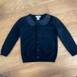 Bergdorf Goodman Girl Cashmere Black Cardigan Top Size 5